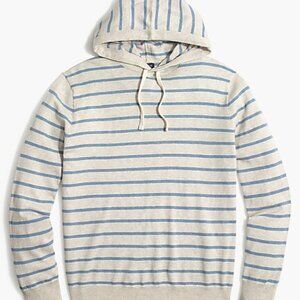 JCREW Striped Cotton-Linen Blend Hoodie
